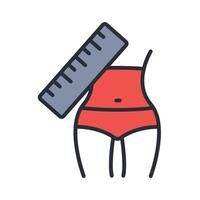 body measurements icon. .Editable stroke.linear style sign for use web design,logo.Symbol illustration. vector