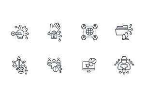 Dark web icon set..Editable stroke.linear style sign for use web design,logo.Symbol illustration. vector