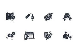 Wine icon set..Editable stroke.linear style sign for use web design,logo.Symbol illustration. vector