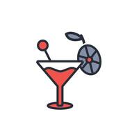 Cocktail icon. .Editable stroke.linear style sign for use web design,logo.Symbol illustration. vector