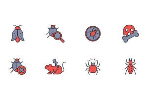 Pest control icon set..Editable stroke.linear style sign for use web design,logo.Symbol illustration. vector