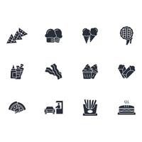 Fast food icon set..Editable stroke.linear style sign for use web design,logo.Symbol illustration. vector