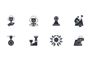 winners icon set..Editable stroke.linear style sign for use web design,logo.Symbol illustration. vector