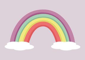 Rainbow and clouds - fairy tale background vector