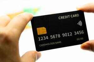 Minimalist Black Credit Card Platinum for Finance and Digital Transactions photo
