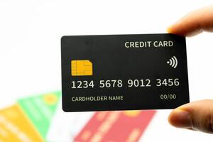 Minimalist Black Credit Card Platinum for Finance and Digital Transactions photo