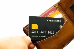 Wallet with Multiple Credit Cards for Financial Projects White Isolated photo