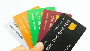 Colorful Set of Contactless Credit Cards for Business and Finance Projects photo