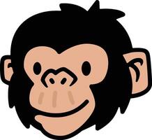 Cute funny monkey head illustration. Monkey head character design vector