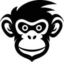 Cute Monkey face or head silhouette. Illustration of a monkey face icon vector