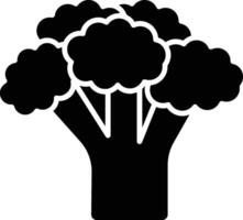 Broccoli in black illustration. Broccoli vegetable icon vector