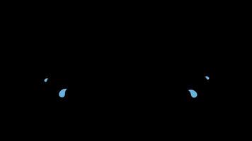 Crying sad animation on transparent background. video