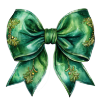 Elegant green bow with intricate design png