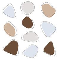 abstract liquid colored shapes, spots with lines on a white background. vector