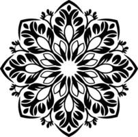 An illustration of a mandala silhouette with a nature-inspired design vector