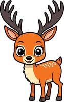 Cute baby deer cartoon character vector