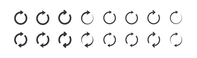 Arrow rotation icon. Refresh set. Reload sign. Update symbol. vector
