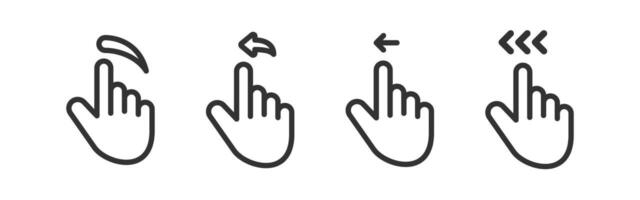 Hand swipe icon. Finger gesture. Interface move touch. vector