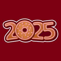 Gingerbread Numbers for the Year 2025 for New Year and Christmas vector