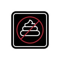 no poop icon sign in black color vector