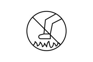 no stepping on grass icon sign symbol design template vector