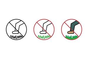 A set of keep of the grass icons vector