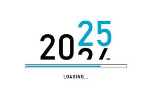 Loading process ahead of new year 2025. Symbol of new year 2025 celebration. Creative festive banner with trendy design vector