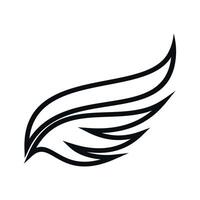 Wing logo design illustration with line art and creative concept vector
