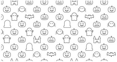 Seamless pumpkin and grave yard pattern black and white with Helloween perfect for wrapping paper vector