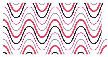 Waves Horizontal Background. Psychedelic Abstract Curves Seamless Pattern in Hippie Retro Style for Print on Textile, Wrapping Paper, Web Design. vector