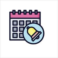 Calendar icon with a bell on it vector