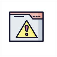A warning icon on a computer screen vector