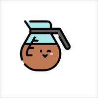 A coffee pot with a face and a smile vector