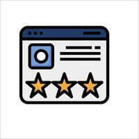 A five star rating icon on a computer screen vector