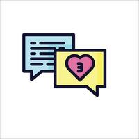 A speech bubble with a heart and a number vector