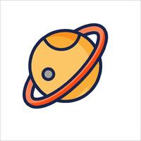 An illustration of a planet with a ring around it vector