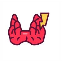 A red tongue with lightning bolt on it vector