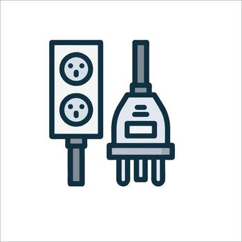 A plug and socket icon on a white background vector