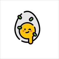 An egg with a face inside of it vector