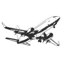 Handcrafted Airplane Outline Design vector