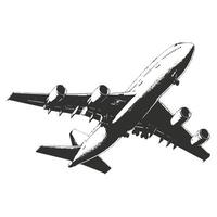Artistic Hand Drawn Airplane Outline vector
