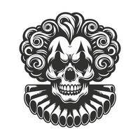 Dark Clown Skull Hand Drawing vector