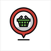 A shopping basket icon on a white background vector