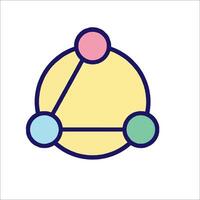 A circle with four different colored circles inside it vector
