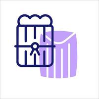 A purple icon with a box and a trash can vector