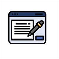 A pen and paper icon on a white background vector