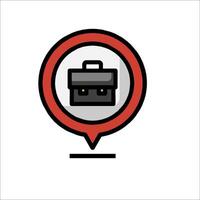 A red and black icon with a briefcase vector