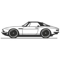 Hand Illustrated Convertible Automobile vector