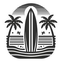 Surfboards Standing on Sandy Beach vector