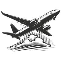 Sketch Style Airplane Outline vector